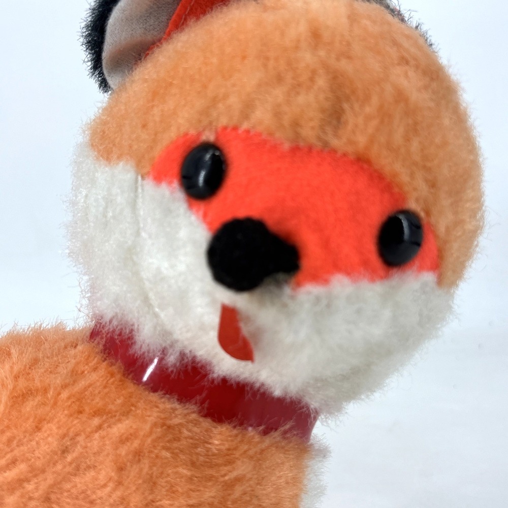 Vintage SUPERIOR TOY AND NOVELTY Plush Orange Fox Red Collar‎ 12" 1960s 1970s - Picture 4 of 16